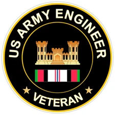 US Army Engineer Veteran Bumper Sticker Military Vinyl Soldier Decal 5"