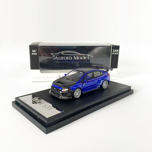 Aurora 1:64 Model Car Subaru WRX STI Alloy Die-Cast Sport Vehicle -Carbon Blue - Picture 10 of 12