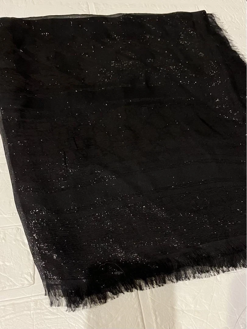 Foulard étole Gucci GG châle boiteux mousseline de mousseline foulard noir accessoires de mode