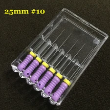 10 Packs Dental K-Files 25mm #10 Stainless Steel Endo Root Canal Hand Files