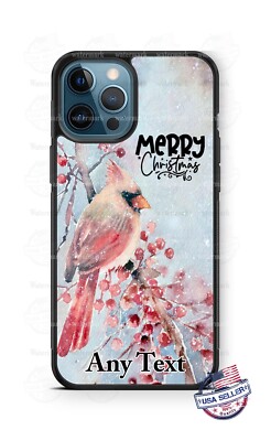 Merry Christmas Winter Bird Holiday Phone Case For iPhone 14 Pro Max Samsung etc