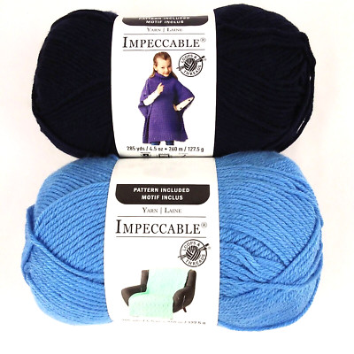 Loops & Threads Impeccable Yarn Color Clear Blue & Navy Lot of 2 Skeins NWT