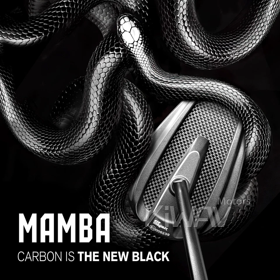 Espejos retrovisores de carenado KiWAV Mamba fibra de carbono real ajustables para Yamaha YZF R Foto 3 de 4