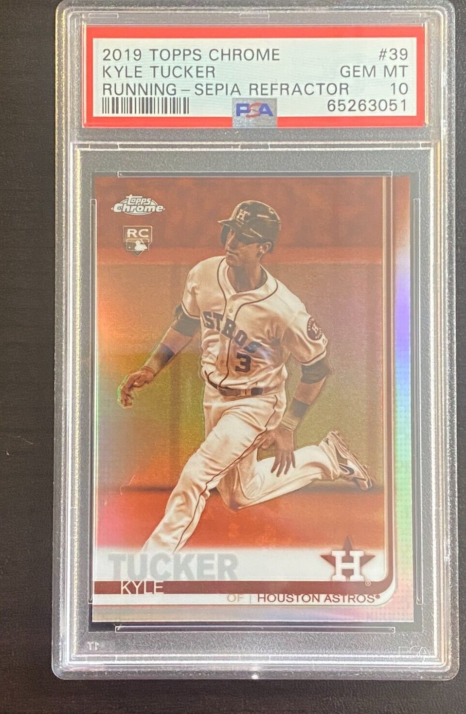 2019 Topps Chrome Kyle Tucker Sepia Refractor RC #39 PSA 10 Gem Mint