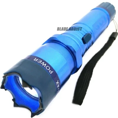 TACTICAL FORCE Metal MILITARY DEFENSE Stun Gun 250 Million Volt Rechargeable Flashlight Case