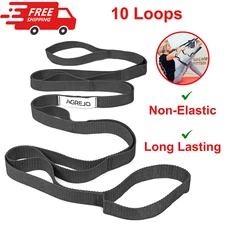 Stretching Strap Yoga Strap Physical Therapy for Home Workout, 10 Loops Pilates