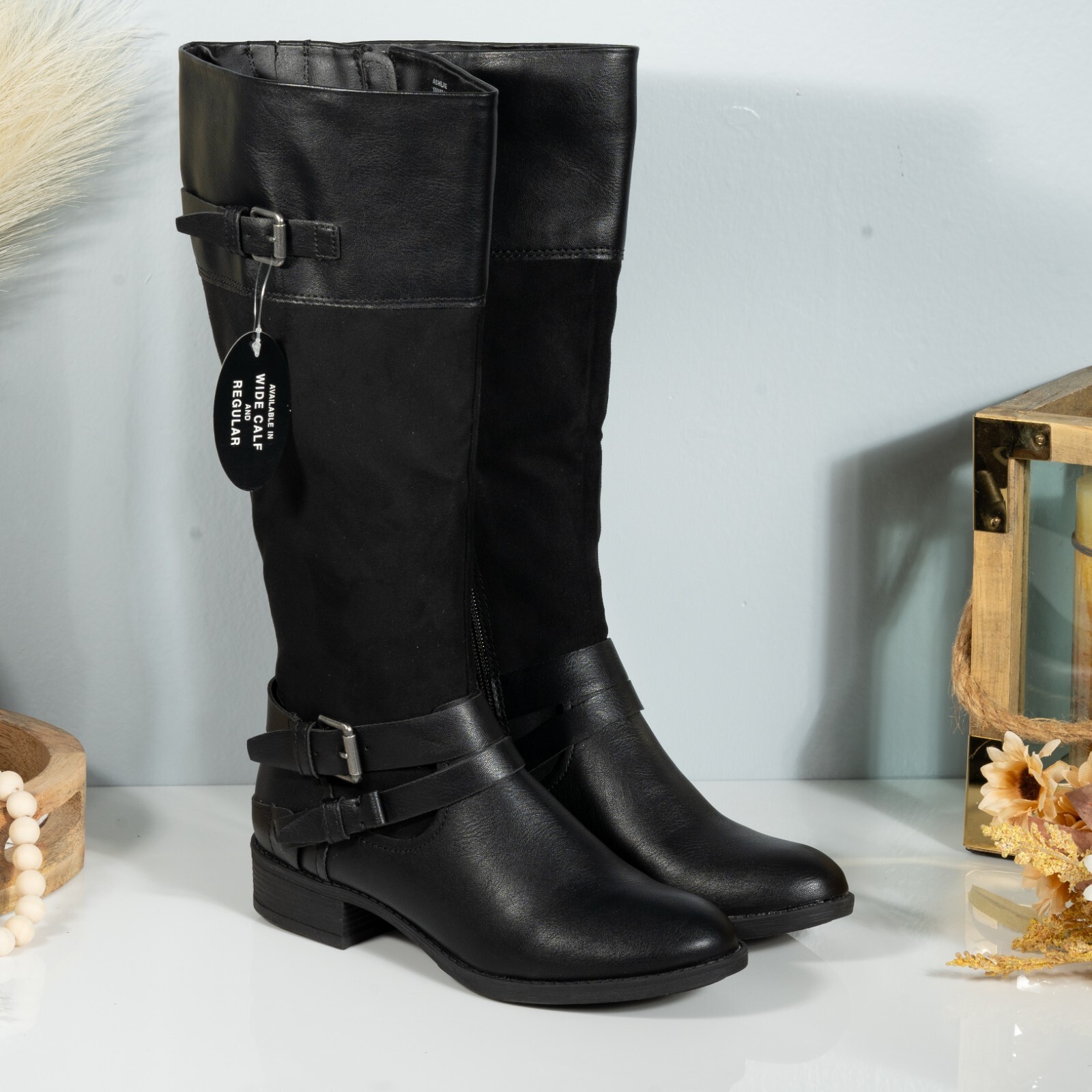 STYLE & COMPANY Womens Black Padded Ashliie Round Toe Block Heel Boots 6 M