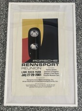 PORSCHE 910 FIRST OFFICIAL RENNSPORT REUNION 1 LIMEROCK EVENT POSTER 2001 Framed