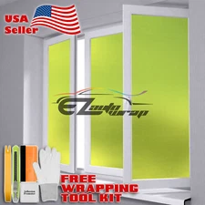 【Frosted Film】 Neon Yellow Glass Bathroom Window Security Privacy Sticker Sheet
