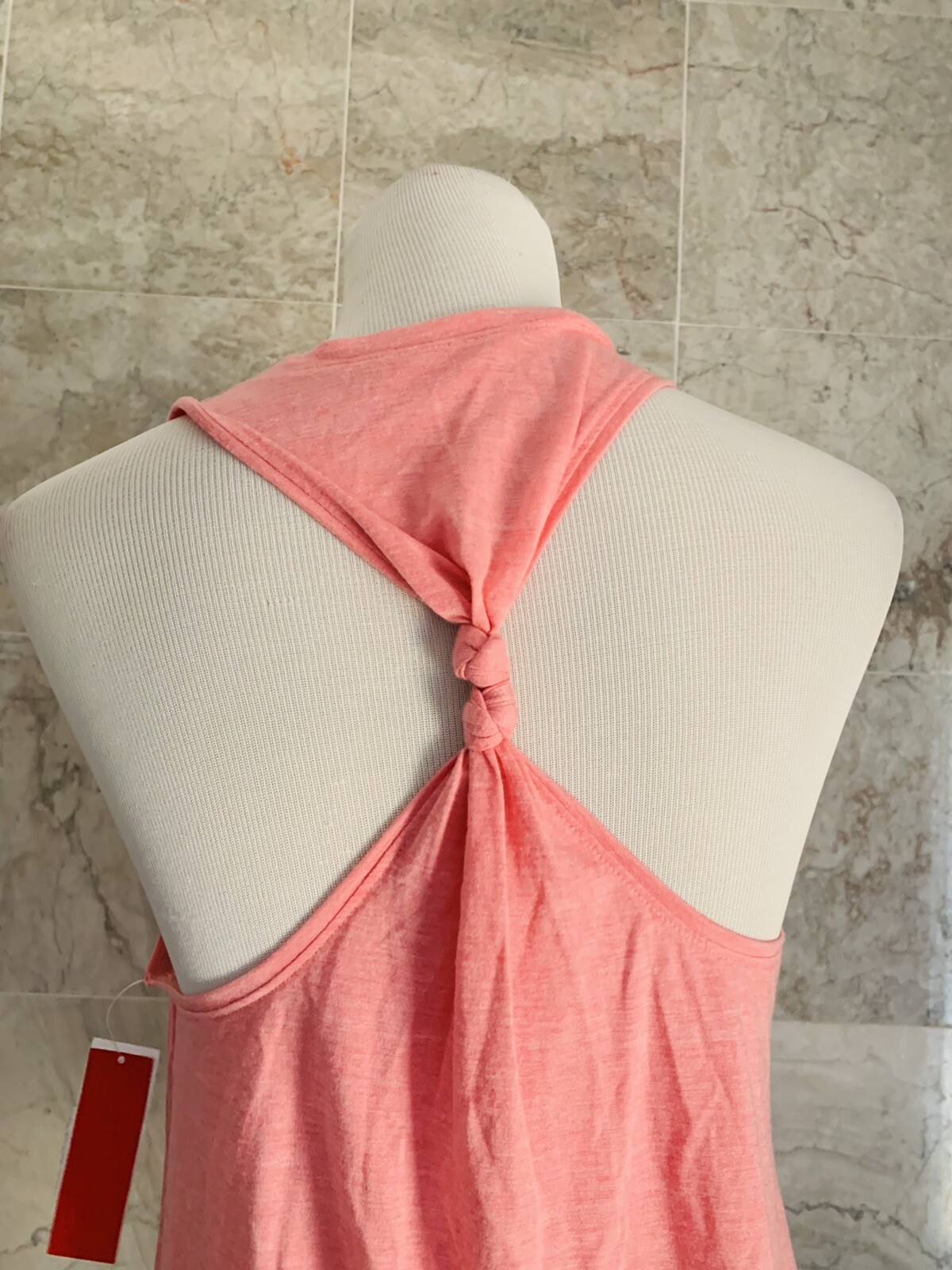 NWT Josie Natori Heather Pink Twist Back Tank Top Small