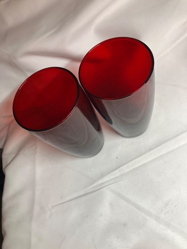 Vintage Anchor Hocking Royal Ruby Red 8 oz Juice Glasses set of 2 - Picture 5 of 6