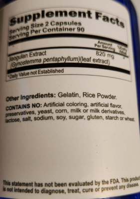 Extrait De Jiaogulan 820 Mg Gélules Fearathe - Soutien Immunité, énergie, Cerveau - Vegan