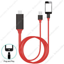 HDMI Mirroring AV Cable Phone to TV HDTV Adapter 1080P For iPhone 14 13 12 XR 8