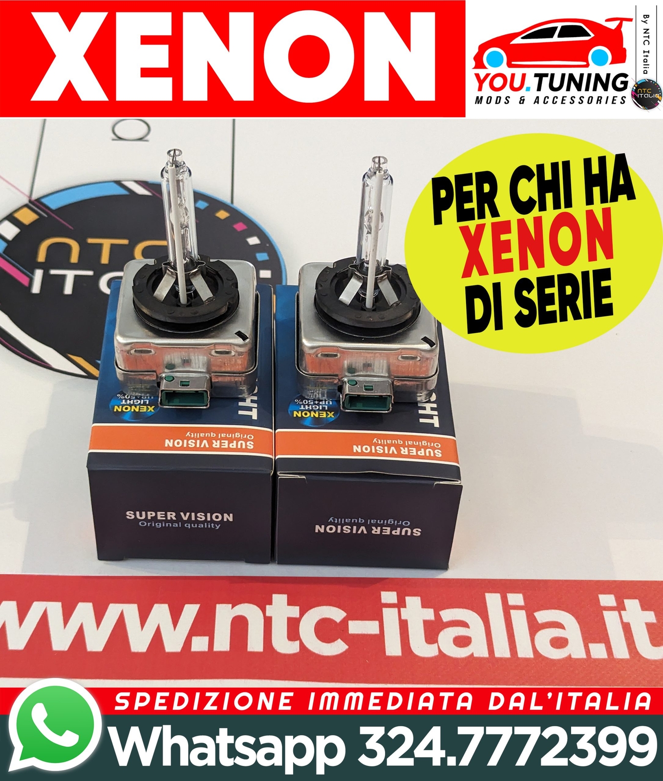 Lampadine Bi-xenon D1s Luci Auto Ricambio Xenon Lampade 6000k 10000LM - Miniatura 2