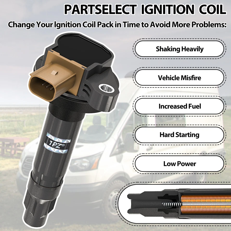 6x UF646 & SP534 Ignition Coil ‎Set For Ford Transit 150 250 350 350HD 2015-2024 - Image 2 of 4