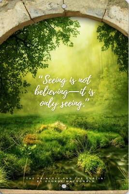 ''Seeing is not believing-it is only seeing.'' Quote Garden Metal FLAT Sign 8''x12''