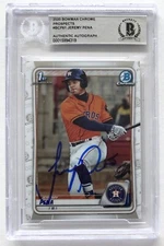 JERMEY PENA SIGNED 2020 1ST BOWMAN CHROME PROSPECTS BCP-61 BECKETT ROOKIE AUT0