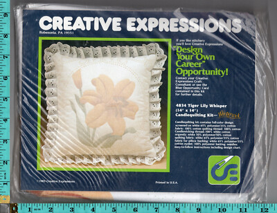 ''Tiger Lily Whisper''  1983 Creative Expressions Candlequilting Pillow Kit 4834