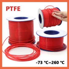 PTFE Tubing Pipe Hose ID 0.3mm - 3.38mm OD 0.6mm - 3.78mm Heat Resistant Red