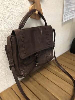 KOOBA LEATHER VIKTORIA CROSSBODY BAG SATCHEL CHOCOLATE 100% LEATHER NWOT 