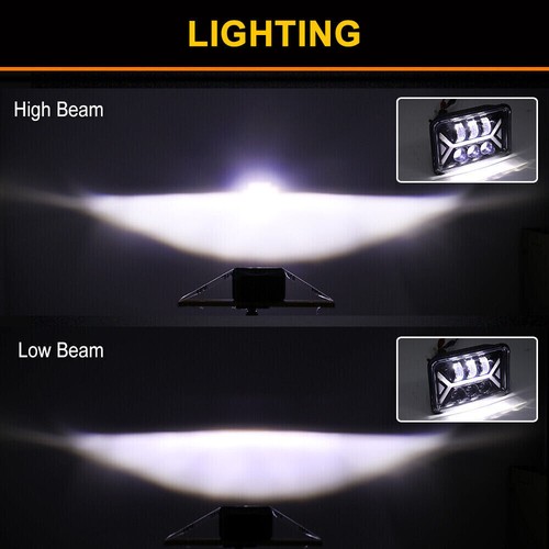 4x6" Motorcycle Square LED Headlight Hi-Lo Beam DRL H4 for YAMAHA TW200 DT 125 - Picture 8 of 12