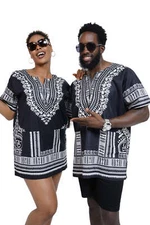 Dupsie's African Print Unisex Dashiki Shirt Suitable for Festivals, Concerts, Cr