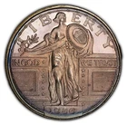 1 oz .999 Fine Silver Round - 1986 Standing Liberty Design - Blue Toning - F2495