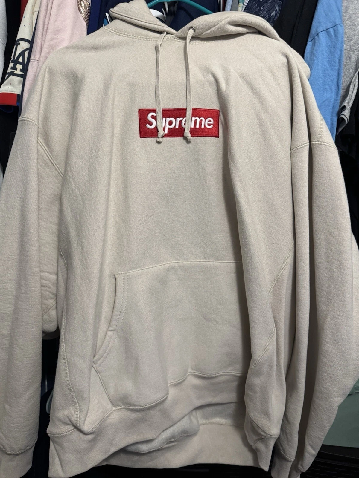 Authentique sweat à capuche logo Supreme Box taille XXL