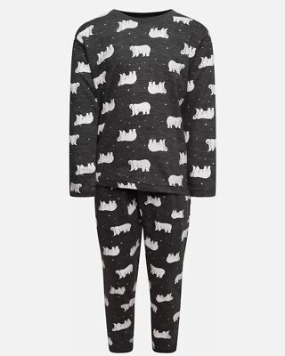 Jungen Mädchen Kinder Eisbär PJs Pyjama Langarm PJ Geschenk Baumwolle neu