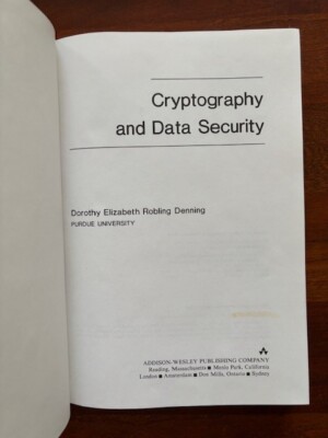 Cryptography and Data Security Hardcover by Dorothy E. Denning