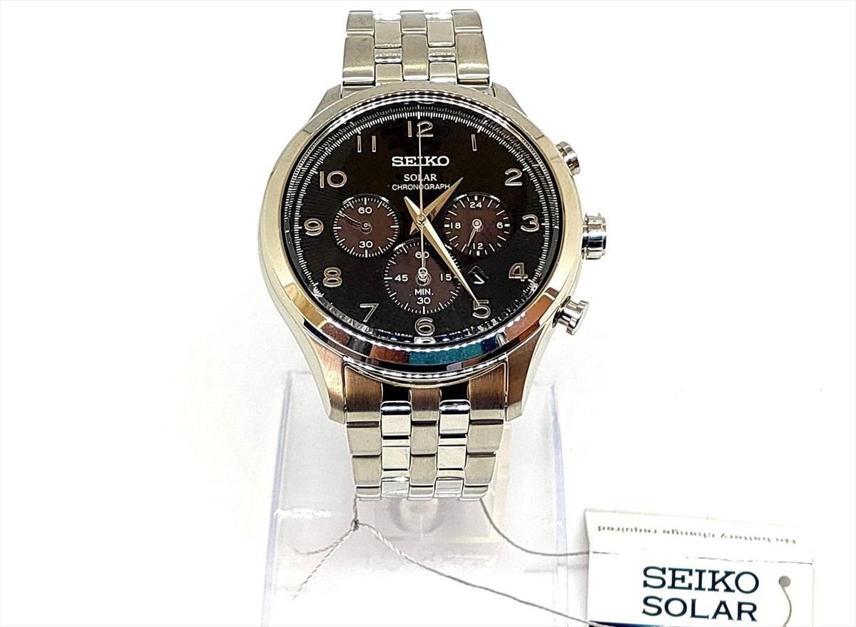 SEIKO クロノグラフ V175 Seiko V175-0DX0 Chronograph Stainless Steel Date Box Solar