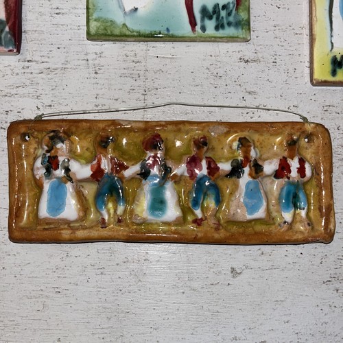 4 Vintage Croatian Ceramic Plaque Tile Painting Art Mila Dubrovnik