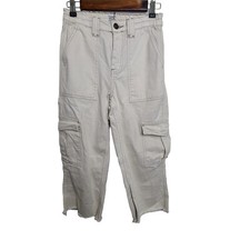 BDG Urban Outfitters SZ 26" x 32" Wide Leg Cargo Jeans Ivory Utility Raw Hem