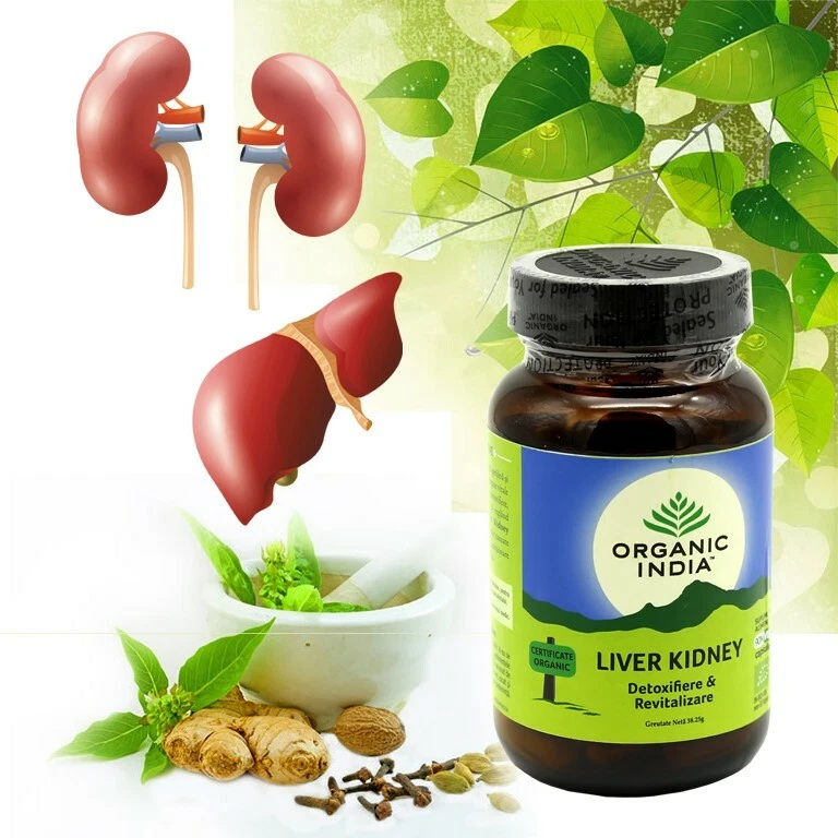 ORGANIC INDIA Fígado Rim Exp.2027 OFICIAL EUA 3 CAIXAS 180 Cápsulas Cuidados com a Saúde - Imagem 2 de 4