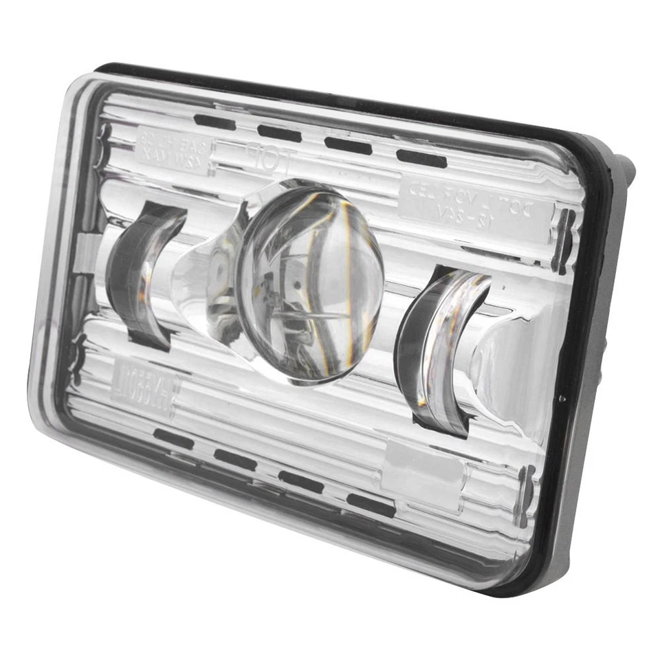 For Mack MS300T Mid-Liner 81-83 Headlight 4x6" Rectangular Chrome Projector LED Foto 2 de 4