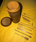 Vintage Antique Civil War Era Jack Straws Spillikins PickUp Sticks Game Wood Box