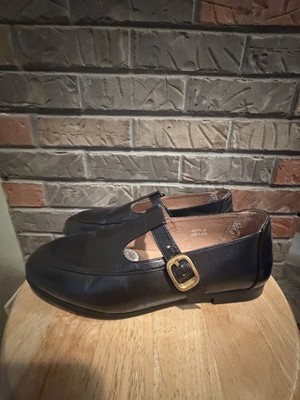 Beau Today T Strap Women's Black Leather Shoes Size 7.5