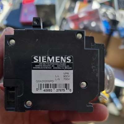 USED Siemens QSA2020SPD Circuit Breaker Surge Protective Device 20A 2-P 120/240V
