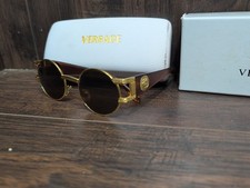 Vintage GIANNI VERSACE Mod.S64 col 31L Sunglasses Gold Brown Medusa 90's