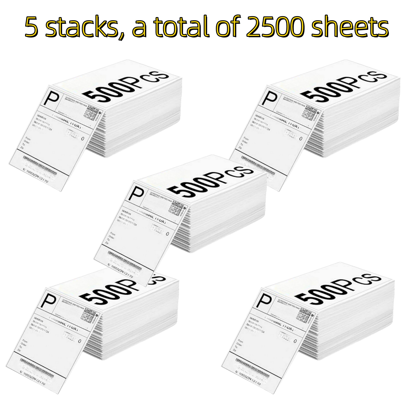 2500 Thermal Shipping Labels 4x6 Inch for Printer Logistics Packaging