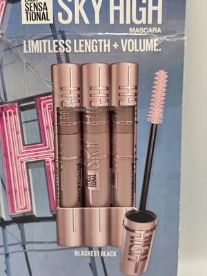 Maybelline Sky High Blackest Black Sensational Mascara 4 Pack 0.24 oz Each