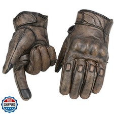 Milwaukee Leather MG7514 Men's Brown Leather with Gel Palm Motorcycle Gloves