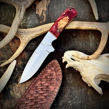 Fixed Blade Knife Leather Sheath Full Tang Blade outdoor Camping Skinner EDC