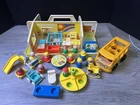 VTG ‘78 Fisher Price 929 Little People NURSERY SCHOOL , BUS, Furniture & Figures