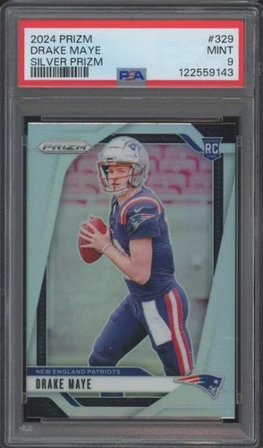 2024 Panini Prizm Silver #329 Drake Maye RC Rookie Mint PSA 9