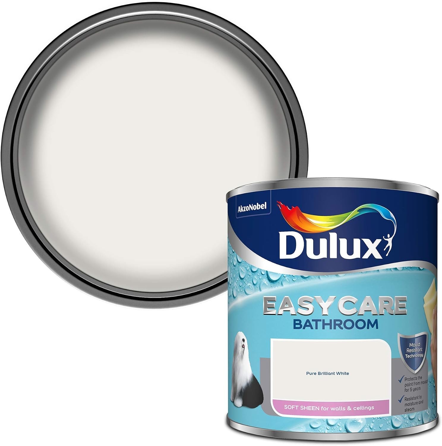 Dulux Easycare Bathroom Pure Brilliant White 1L - Image 8