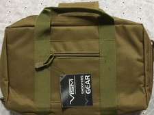 Canvas Bag Carrying Case Gear Tan Zipper Closure 3 compartments NOS Vism 14 x 9