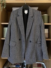H&M Black/White Herringbone Blazer Size 10