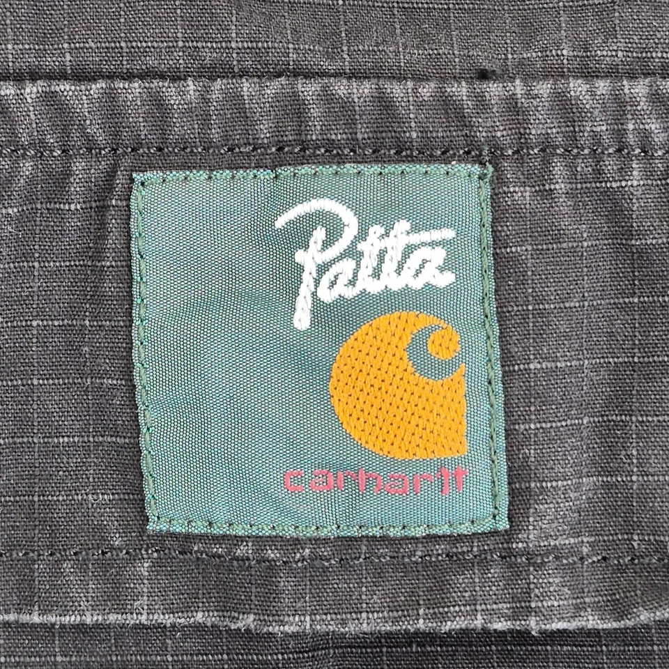 CARHARTT Patta Chaqueta Mediana Negra Hombres Bolsillos 100% Algodón... - Imagen 4 de 4
