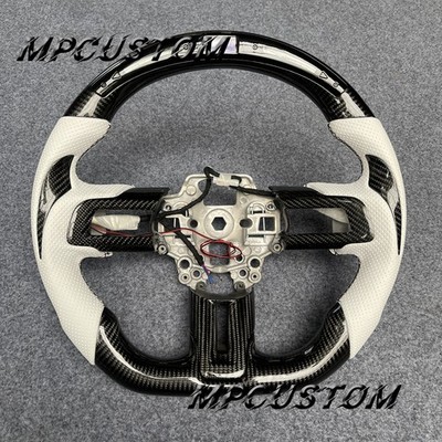 Black Carbon Fiber Steering Wheel Fit For Mustang Shelby GT305/GT350R 2018-2023
